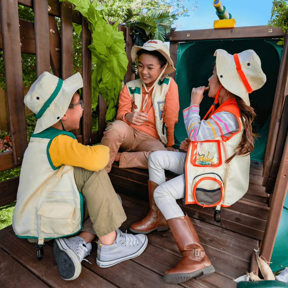 Ranger Retreat Wooden Swing Set/Playset with Tent, Tube Slide and 3-Swings image 4