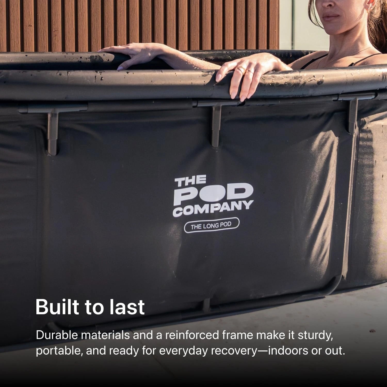 The Pod Company Long Pod Cold Plunge – 126-Gallon Extra-Large Inflatable Ice Bath Tub for Cold Water Therapy – Full-Body Stretch Design, Insulated & Water Chiller Compatible image 2