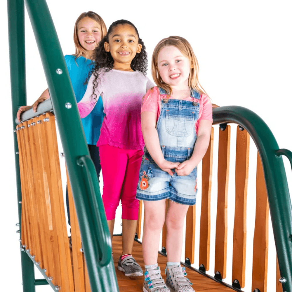 Sportspower Alta Oaks 10′ Heavy Duty Swing Set with Lifetime Warranty on 6′ Double Wall Slide image 1