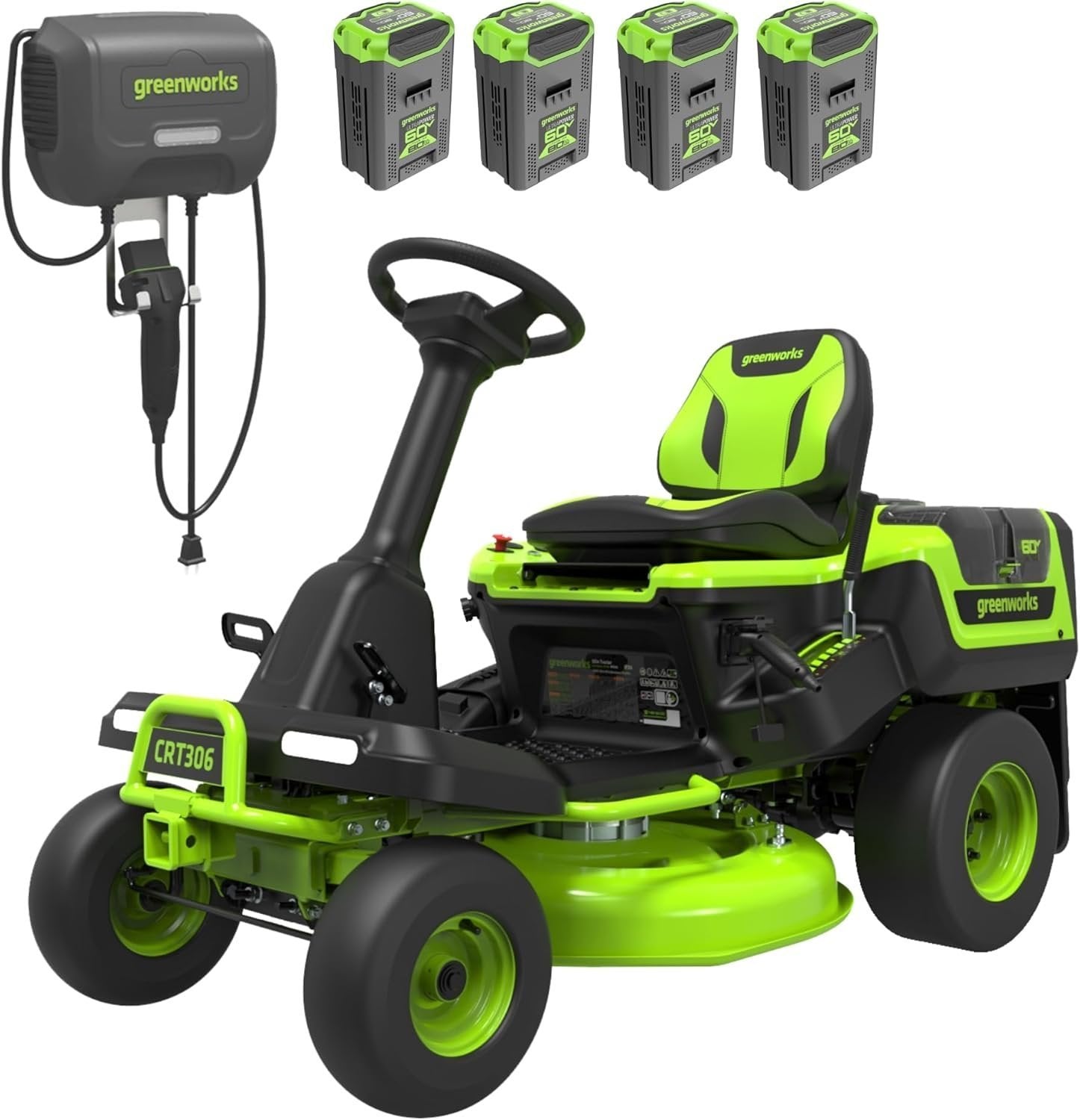 Greenworks 60V 30” CrossoverT Riding Lawn Tractor with 8.0 Ah image 0