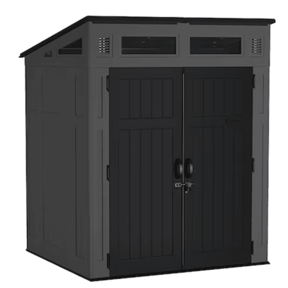Suncast 6-Feet x 4-Feet Modernist Lean-to Resin Storage Shed (Floor Included) in Gray | BMS6583T image 0