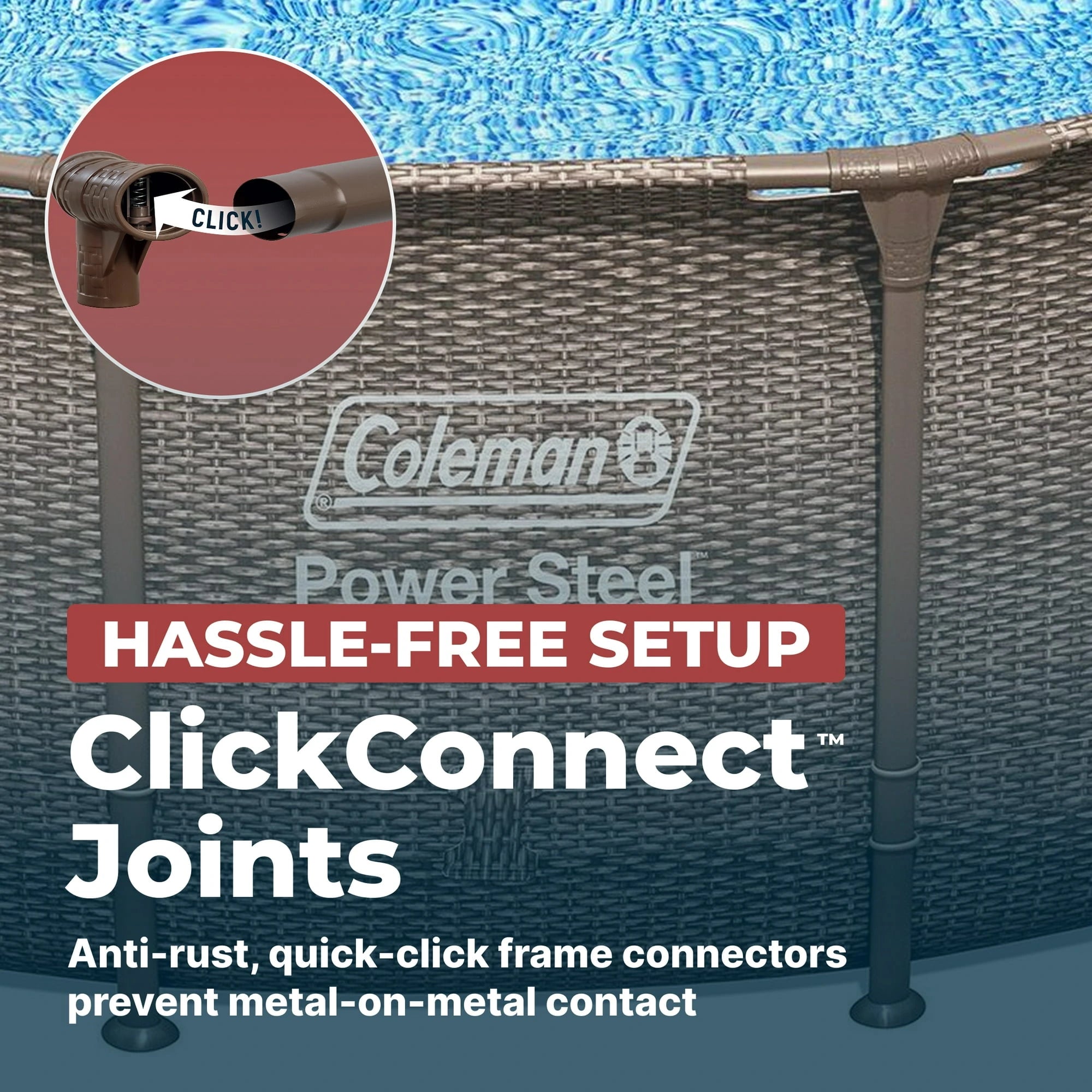 Coleman Power Steel 18 ft. x 48 in. Round Metal Frame Above Ground Pool Set image 4