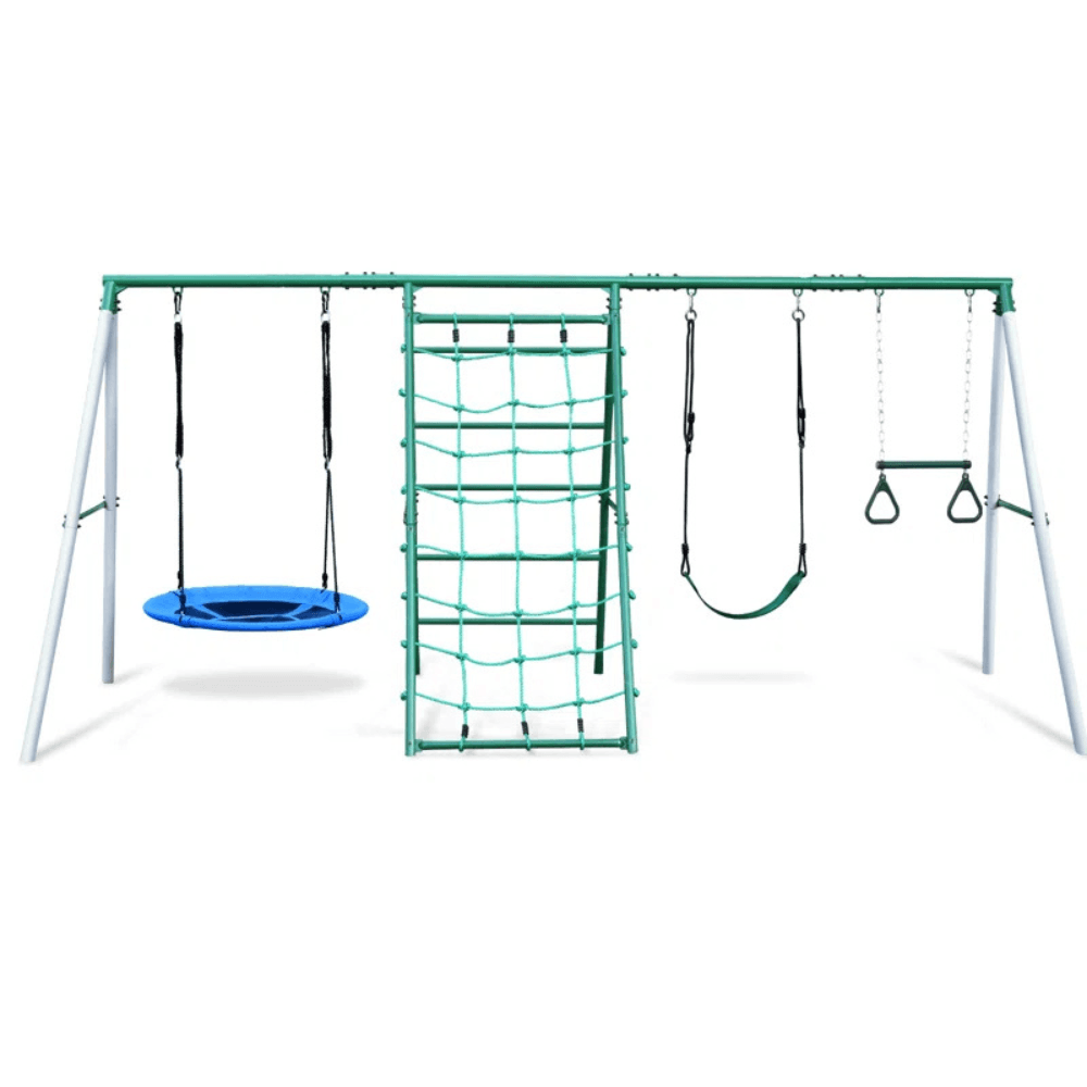 Swing Sets with Saucer Swing,Belt Swing,Trapeze Bar,Climbing Rope,Climbing Ladder image 4