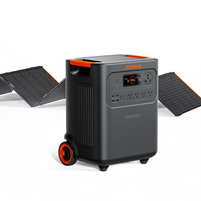Jackery HomePower 3600 Plus Portable Power Station with 2x 200W Solar Panels, 3600W AC Output, 3584Wh LFP Solar Generator, Expandable up to 21kWh, Essential Home Backup for Home Use, Emergencies, RV image 1