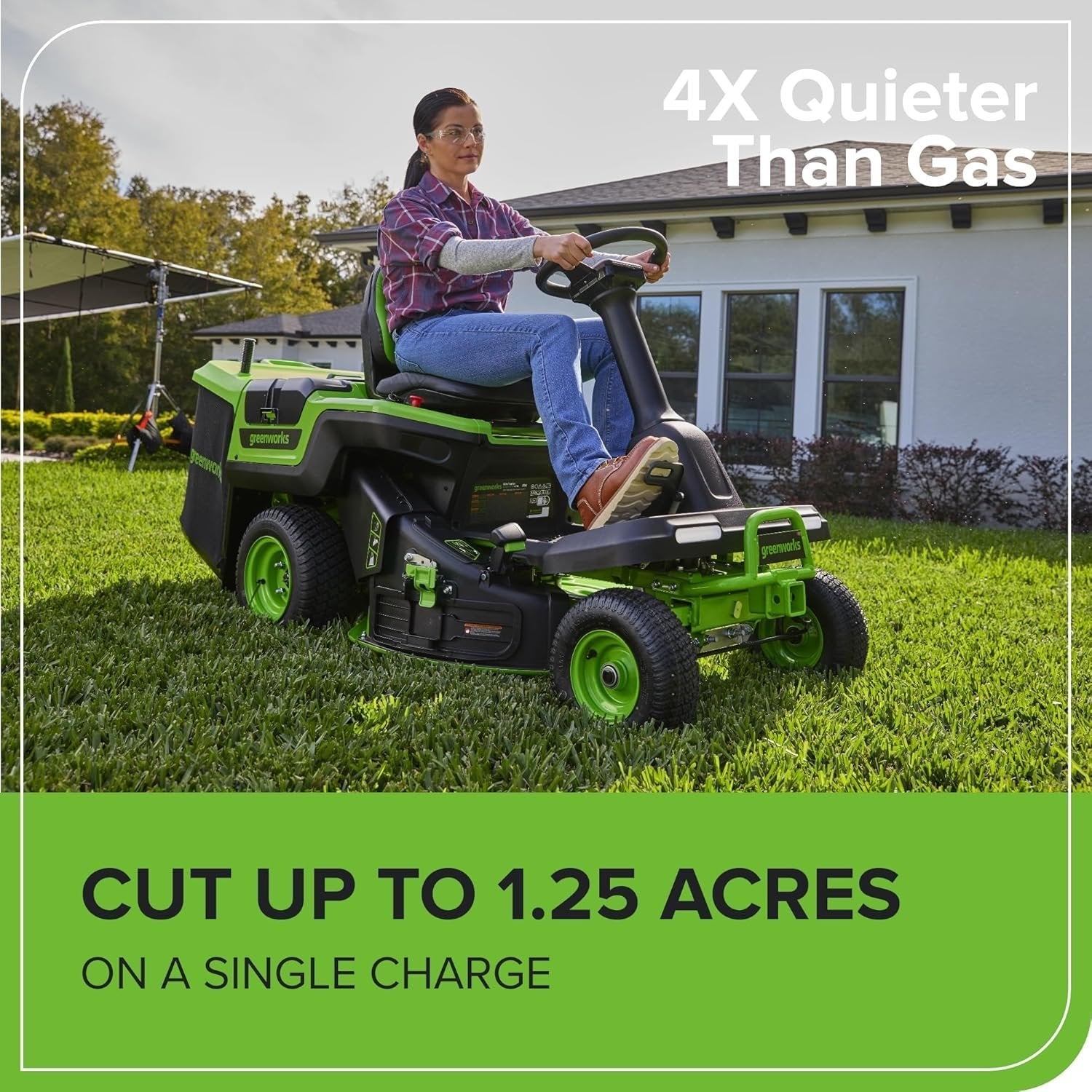 Greenworks 60V 30” CrossoverT Riding Lawn Tractor with 8.0 Ah image 7