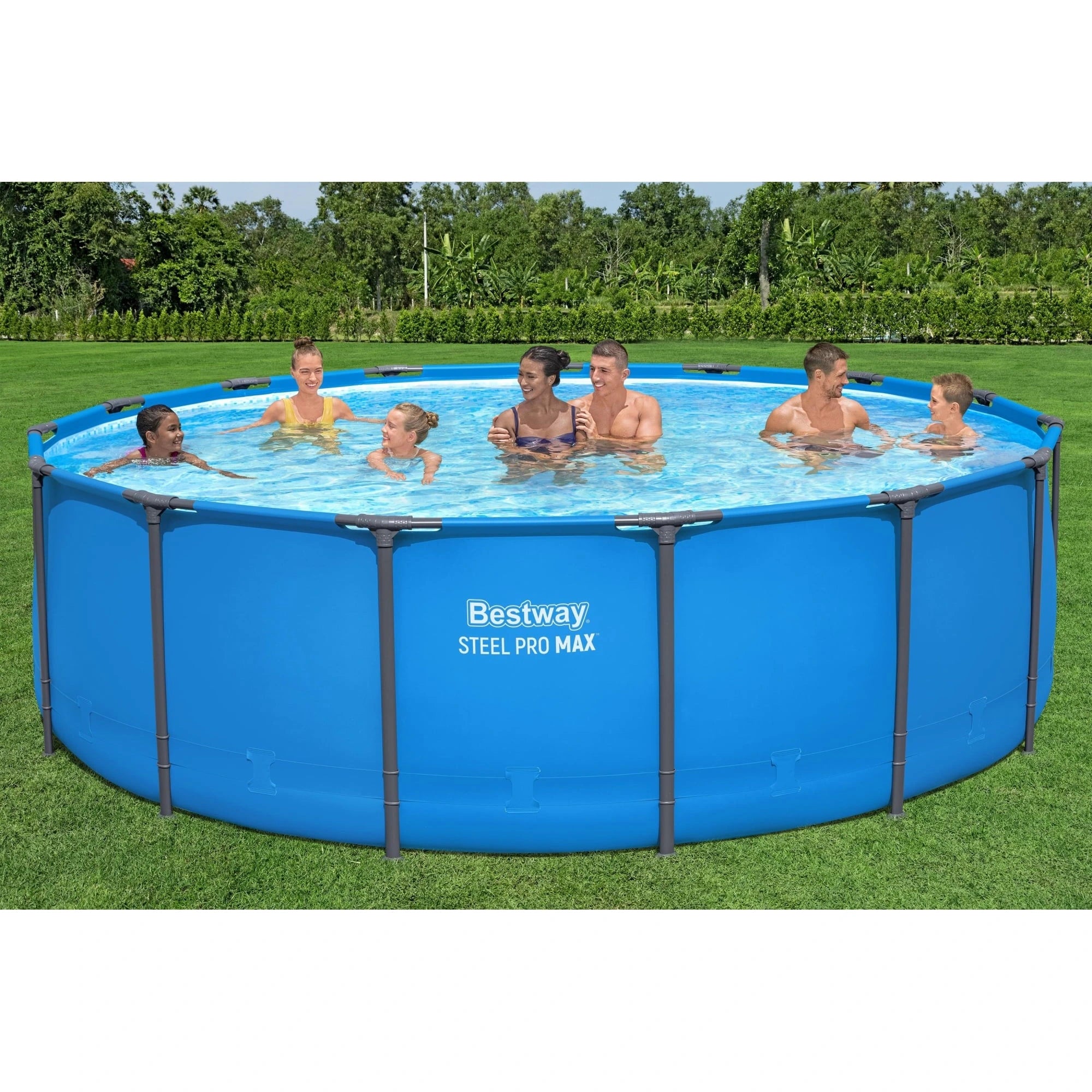 Bestway Steel Pro MAX 15′ x 48″ Round Above Ground Swimming Pool & Pool Ladder image 10