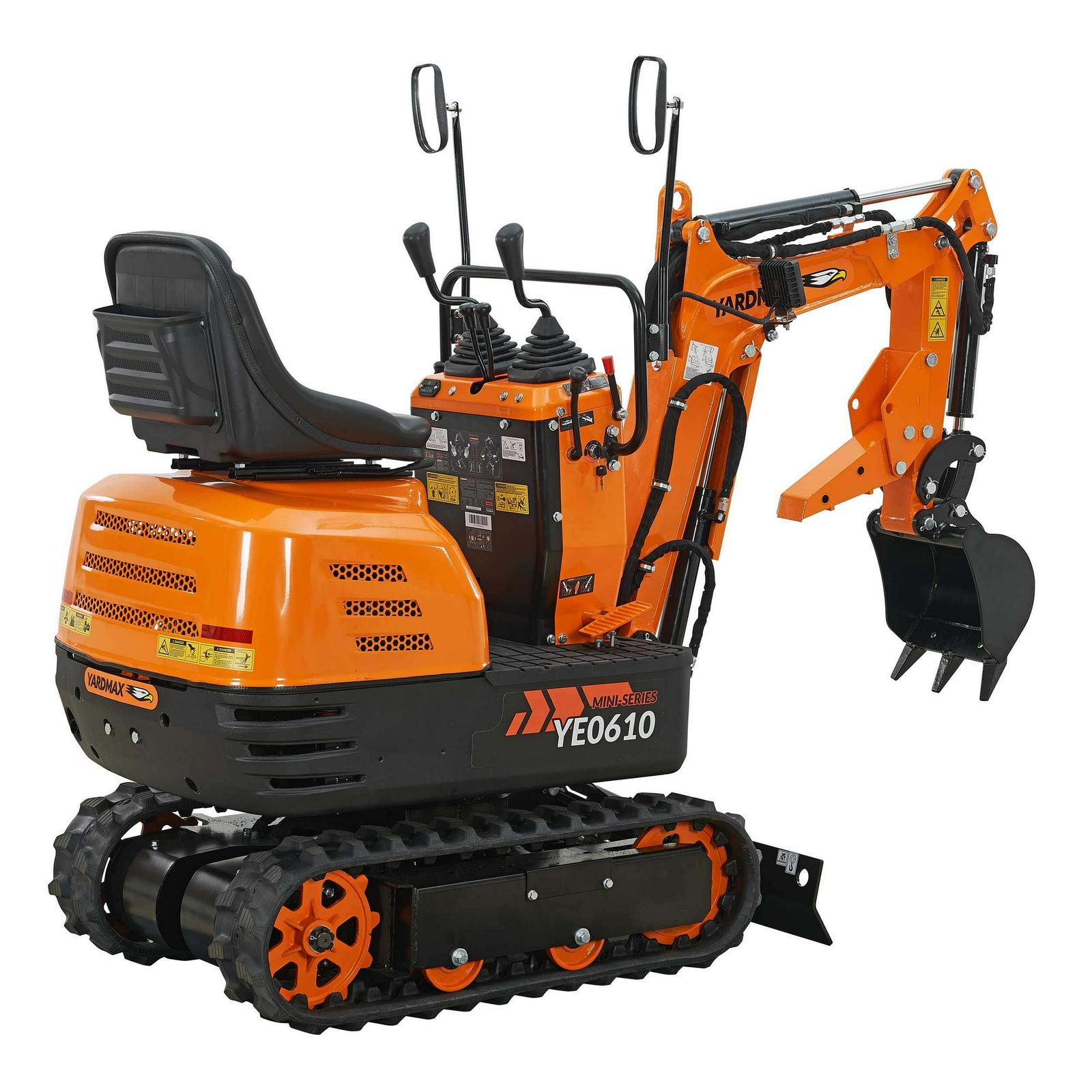 YARDMAX Mini Excavator with Claw Grading Bucket & Rake image 4