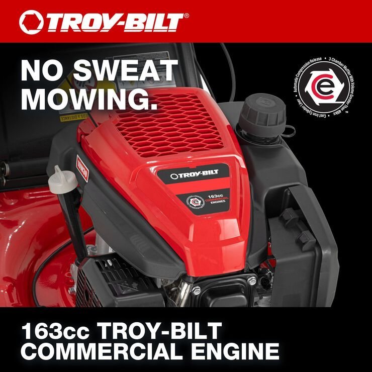 Troy-Bilt 21″ 163cc Gas Powered Walk-Behind Push Lown Mower image 12