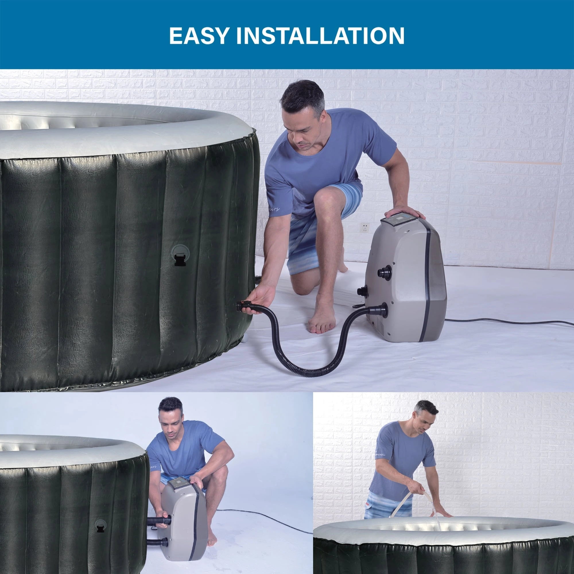 Avenli Oasis 2-3 Person Inflatable Hot Tub Spa + Cover, Rapid Heating up to 104°F, 105 Water Jets, 181 gal Capacity image 7