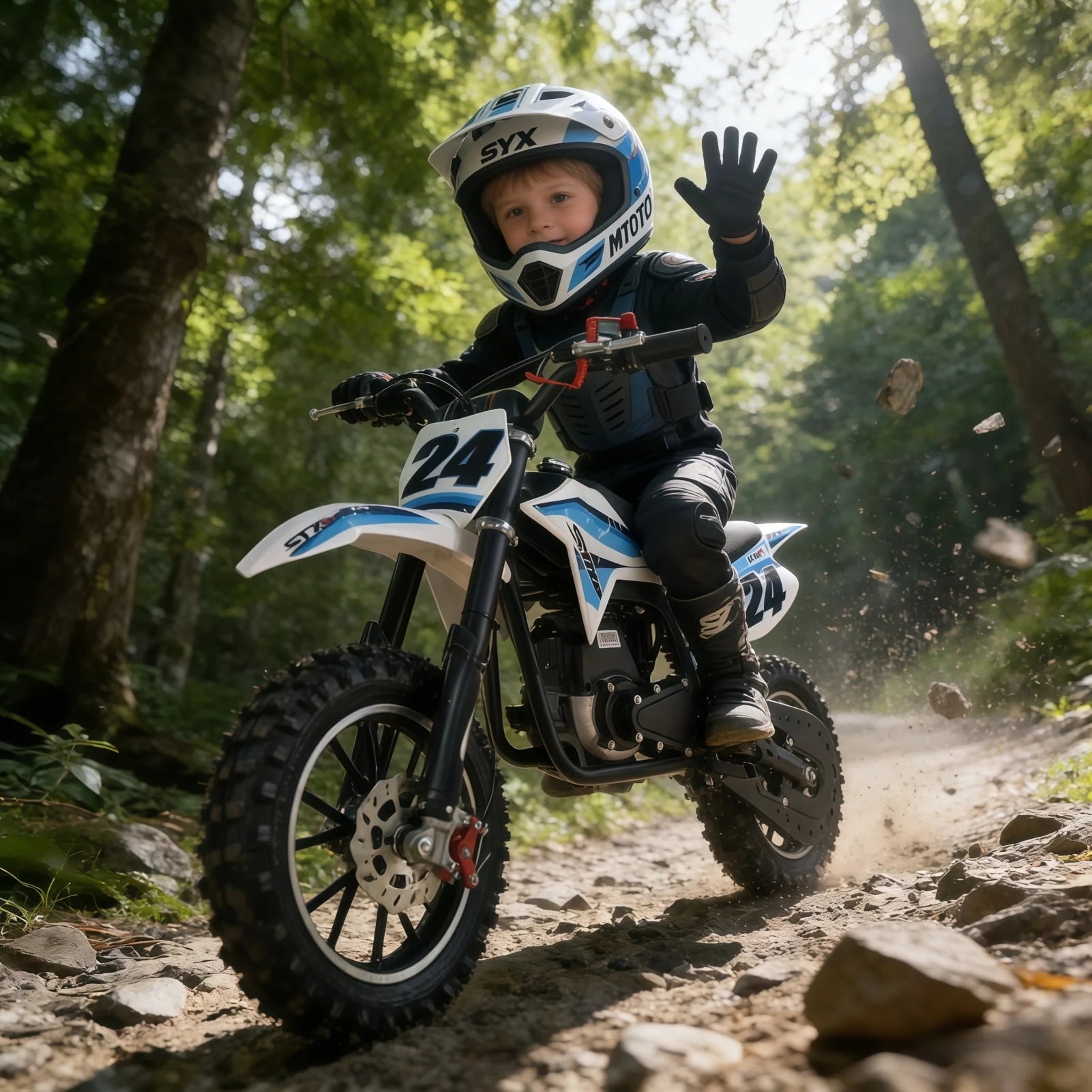 SYX MOTO MK 40cc 4 Stroke Mini Dirt Bike Pull Start Automatic Transmission Pit Bike for Kids image 1