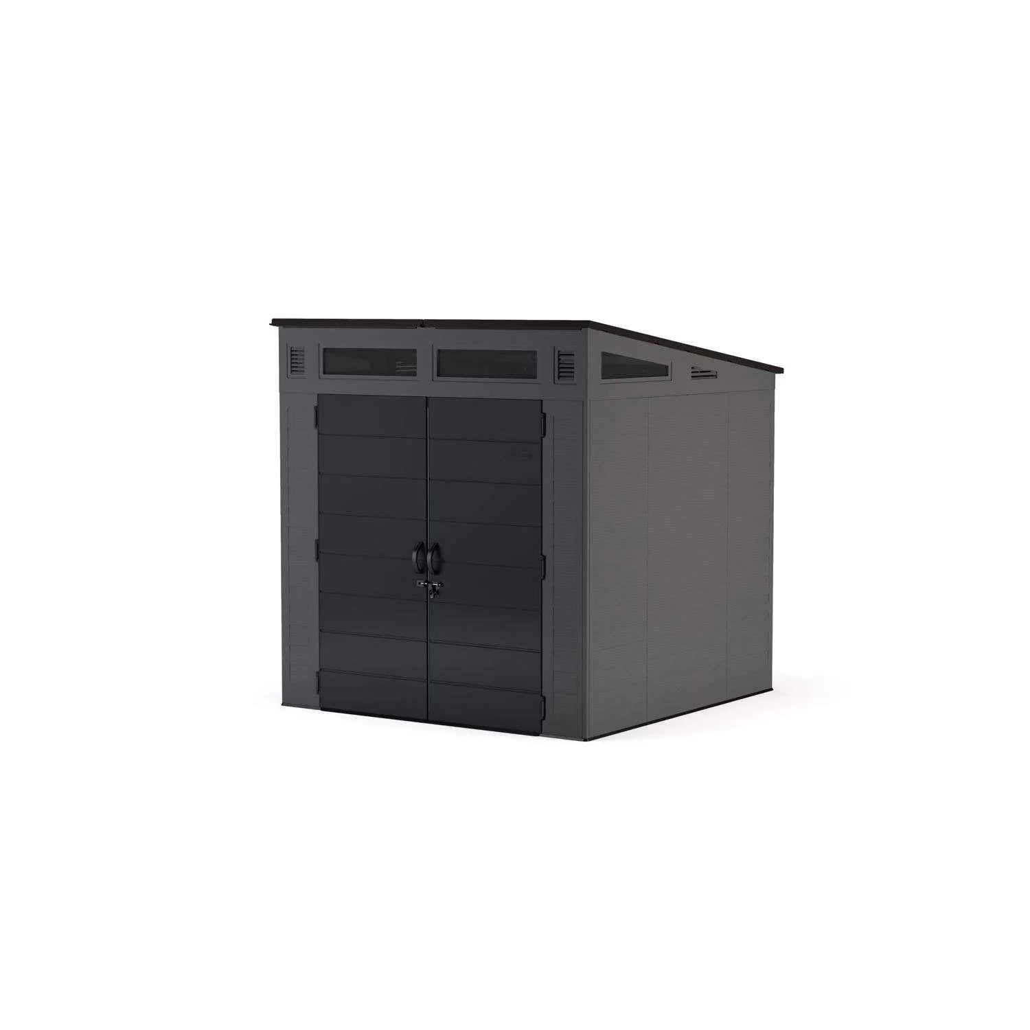 Suncast Modernist 7 ft. x 7 ft. Resin Vertical Pent Storage Shed with Floor Kit image 3