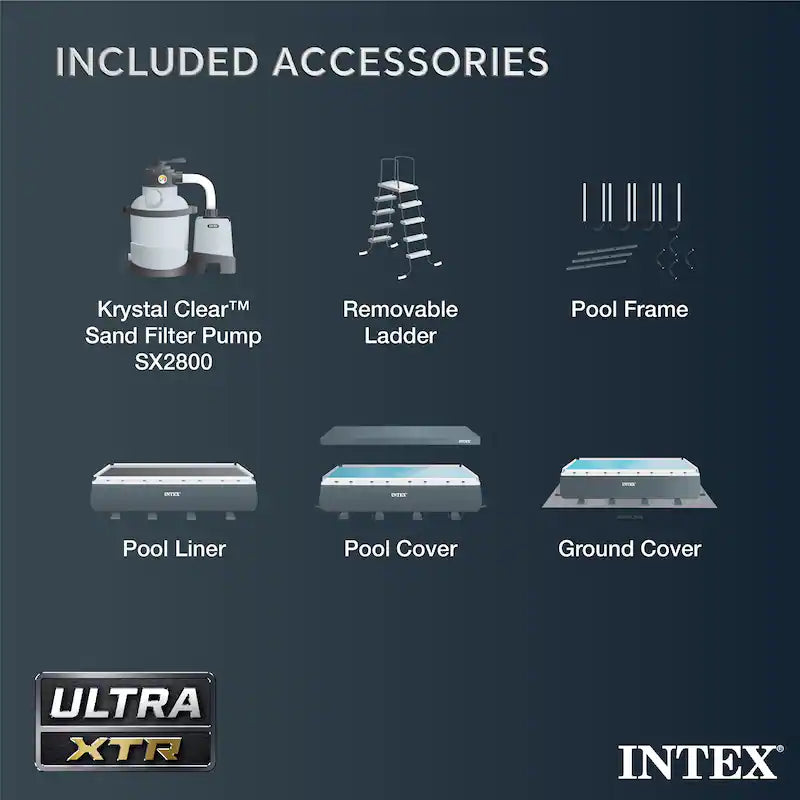 Intex 32′ x 16′ x 52″ Rectangular Ultra XTR Frame Above Ground Swimming Pool Set – 32 ft x 16 ft x 52 in image 6