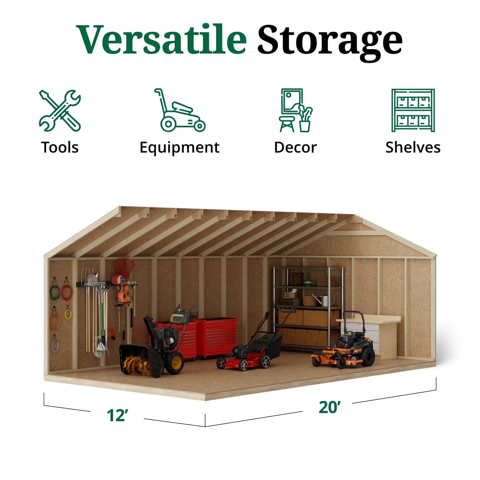 Home shed Little Cottage Co Value Gable Wood Shed Kit Blaze 32 In. image 3