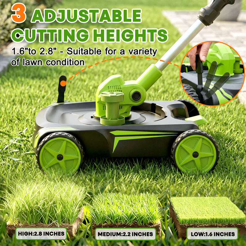 IToolMax 12-Inch Electric Weed Wacker & Eater with Detachable 4-Wheel Base image 5