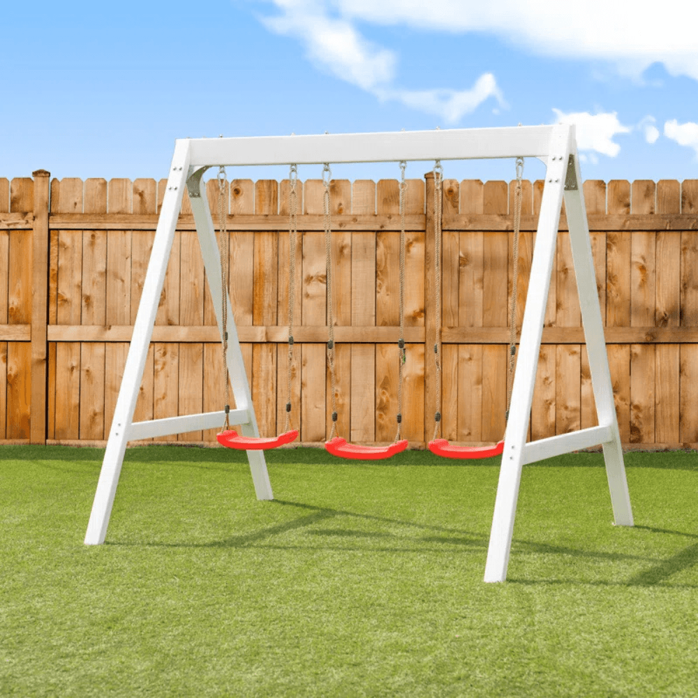 Sports power Vinyl-Covered Wood Swing Set – Classic & Durable for Outdoor Fun image 9