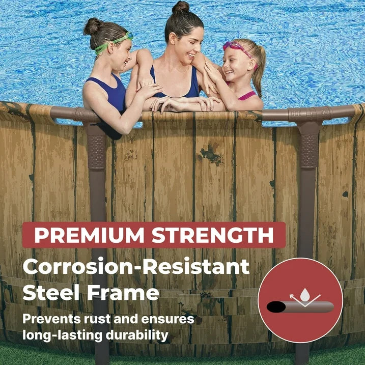 Coleman Power Steel 22 ft. x 52 in. Round Metal Frame Above Ground Pool Set image 7
