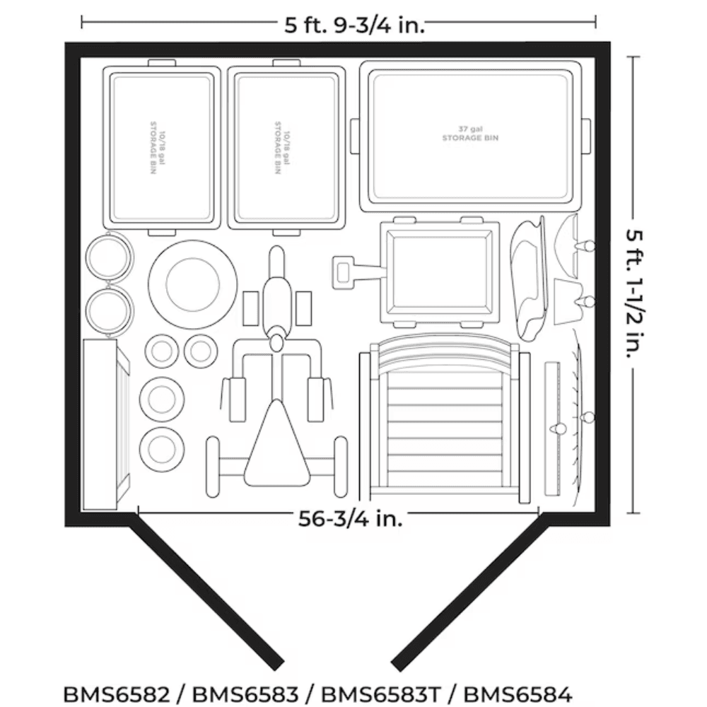 Suncast 6-Feet x 4-Feet Modernist Lean-to Resin Storage Shed (Floor Included) in Gray | BMS6583T image 7