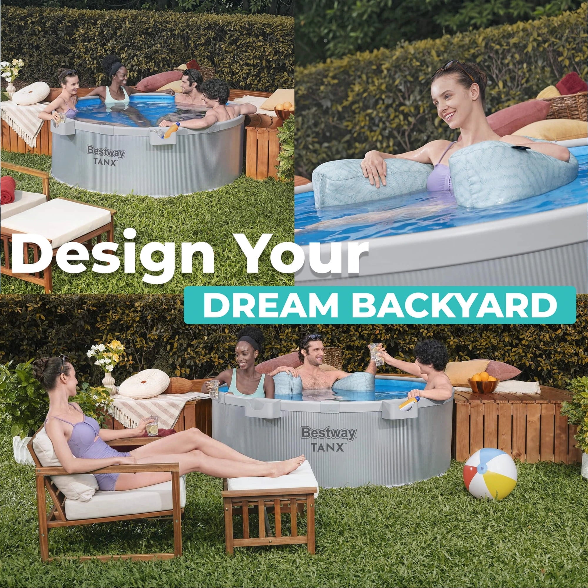 Bestway TANX 6′ x 24″ Round Above Ground Stock Tank Metal-Walled Above Ground Pool, All-in-One Set image 7
