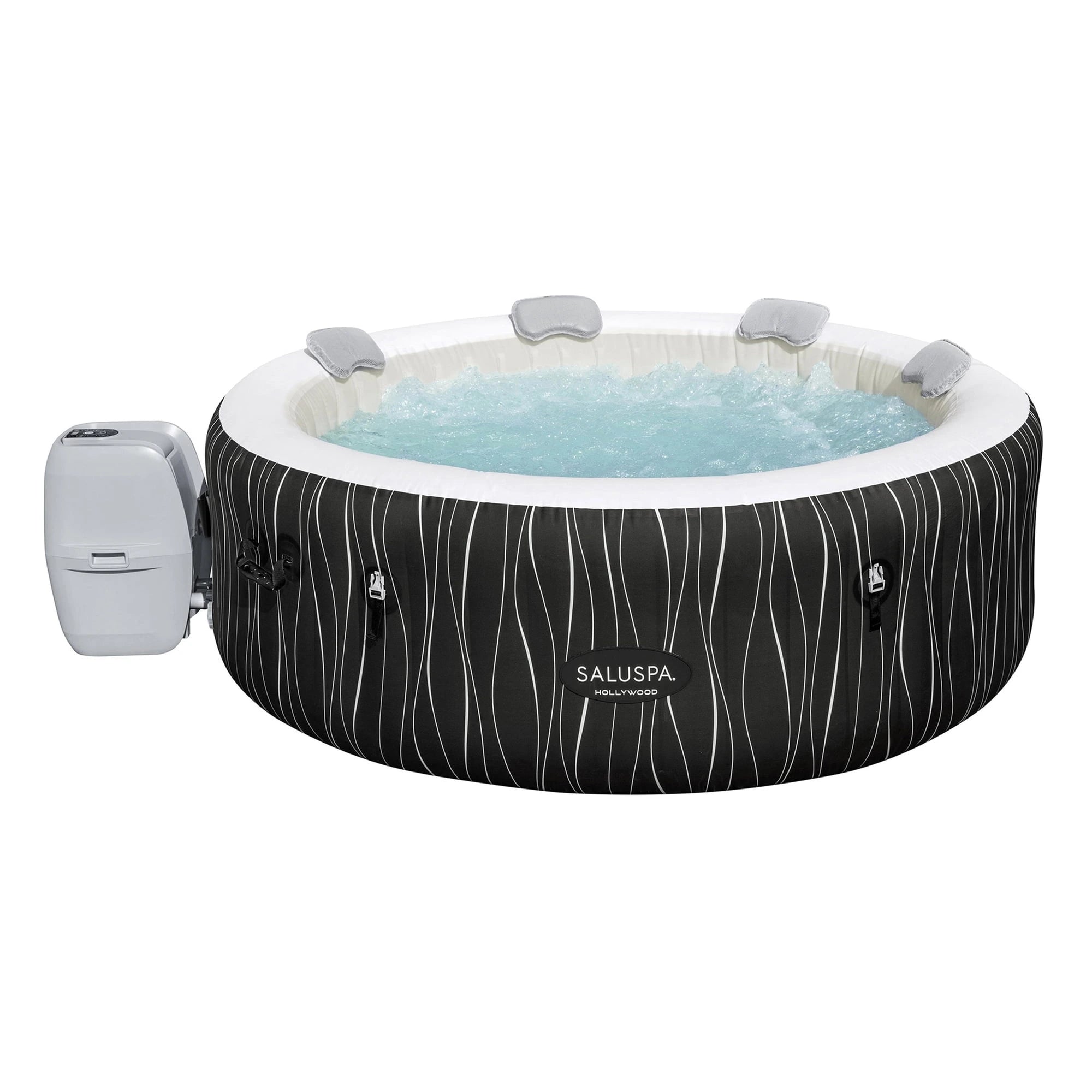 Bestway SaluSpa Hollywood Luxe 4-6 Person Inflatable Hot Tub, Round Energy-Efficient Spa, 77″ x 26″ image 0