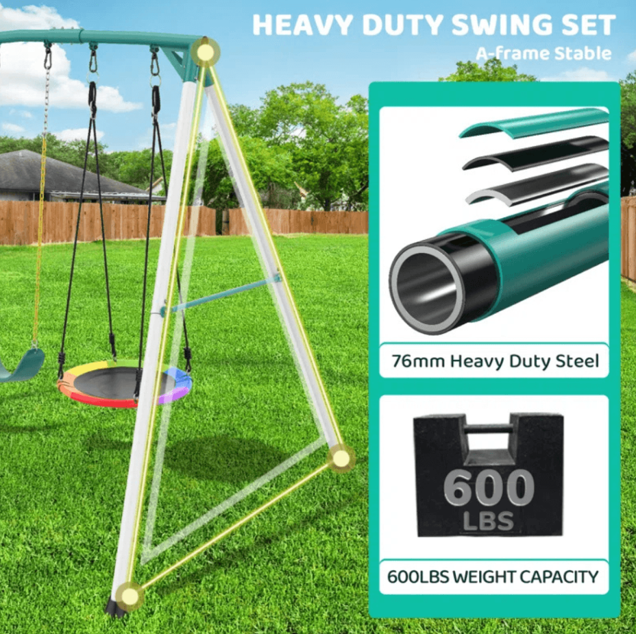 9.5′ Heavy-Duty Outdoor Porch Swing Set image 5