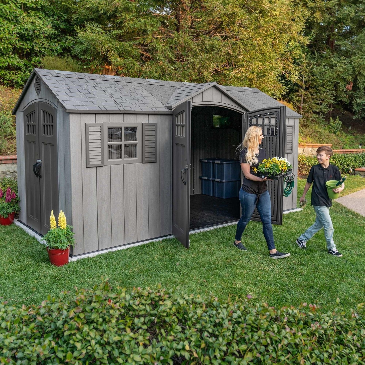 Lifetime 15 Ft X 8 Ft Outdoor Storage Shed – 60318 image 2
