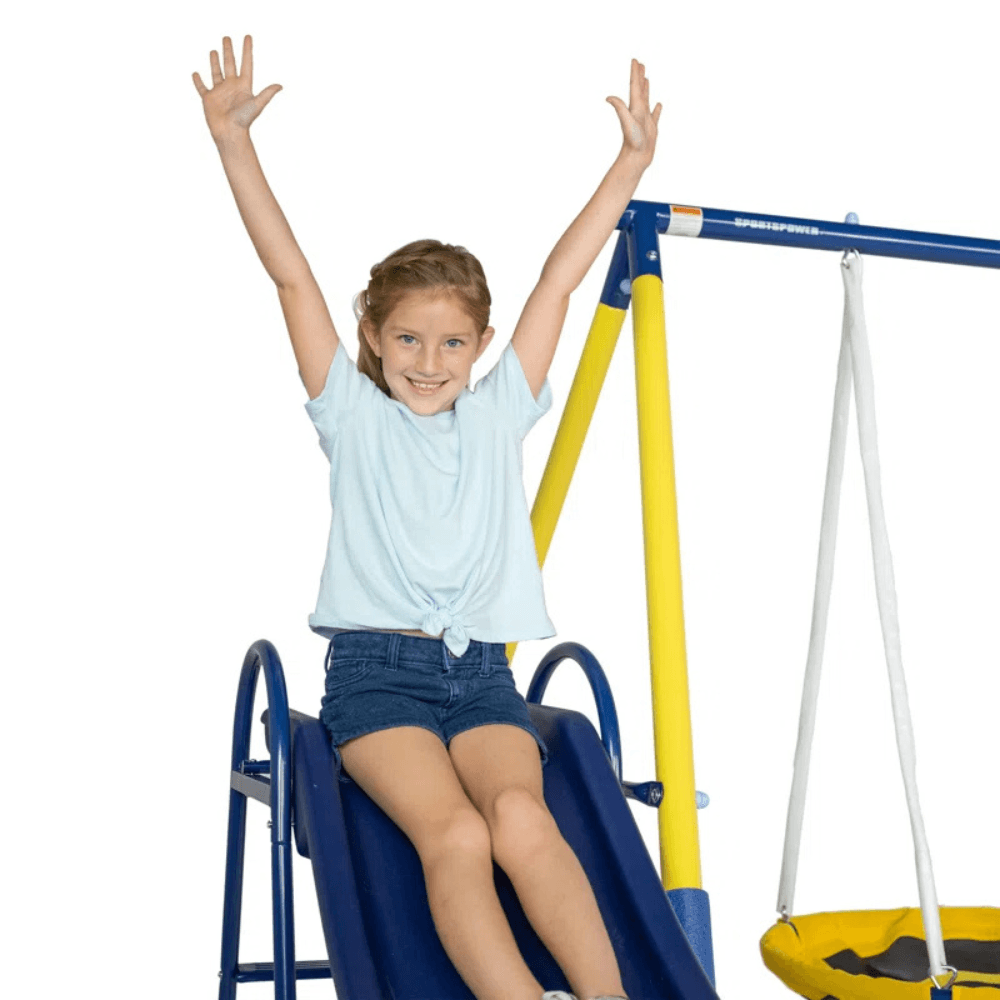 Sportspower Super 10 Metal Swing Set with Lifetime Warranty on Blow Molded Slide image 5