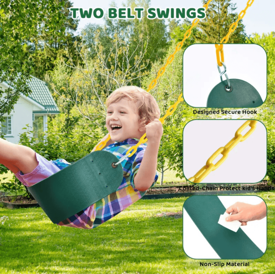 660lbs Heavy Duty Swing Set With 1 Platform Swing, 2 Belt Swings image 3