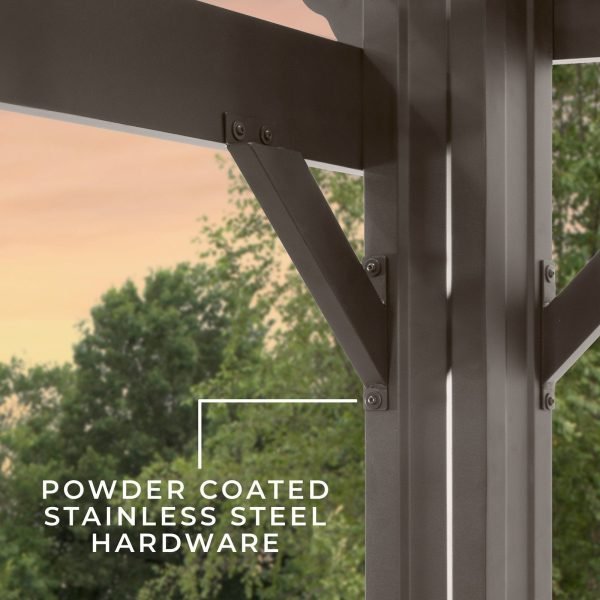 14×12 Ashford Traditional Steel Pergola With Sail Shade Soft Canopy image 10