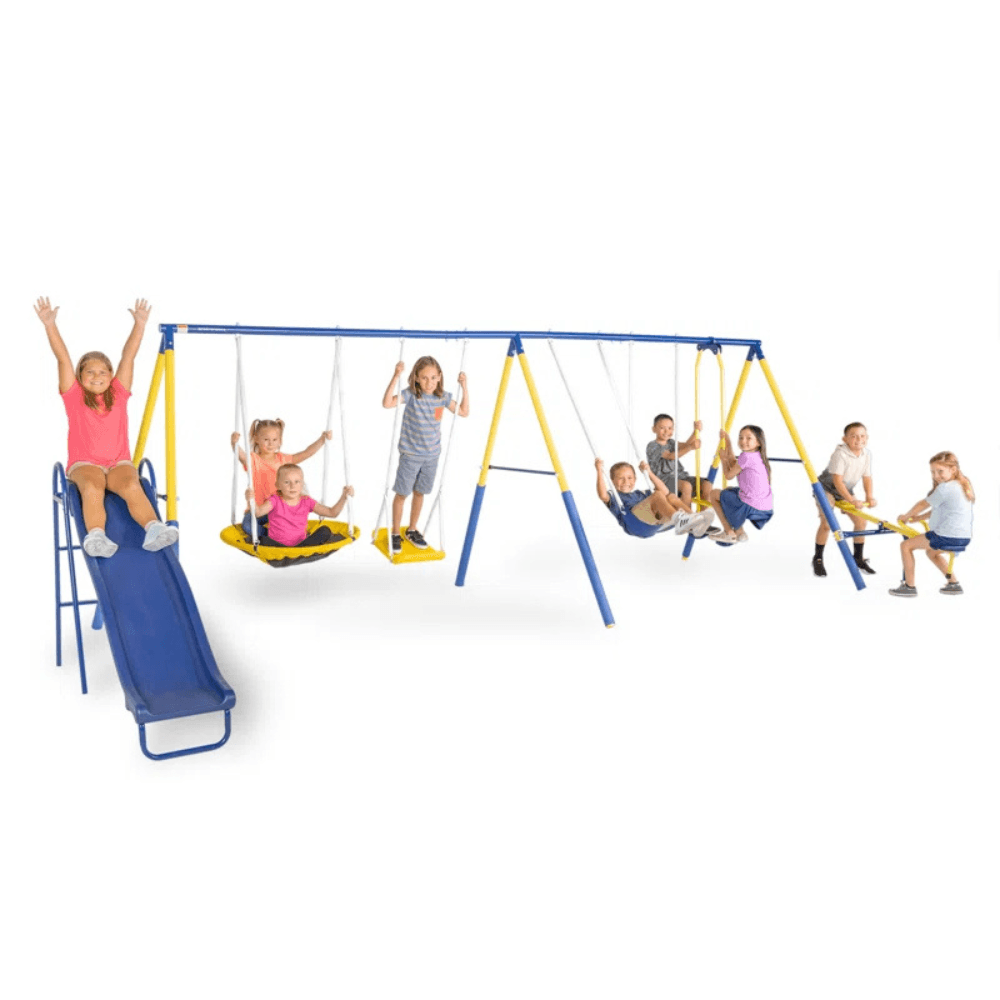 Sportspower Super 10 Metal Swing Set with Lifetime Warranty on Blow Molded Slide image 9