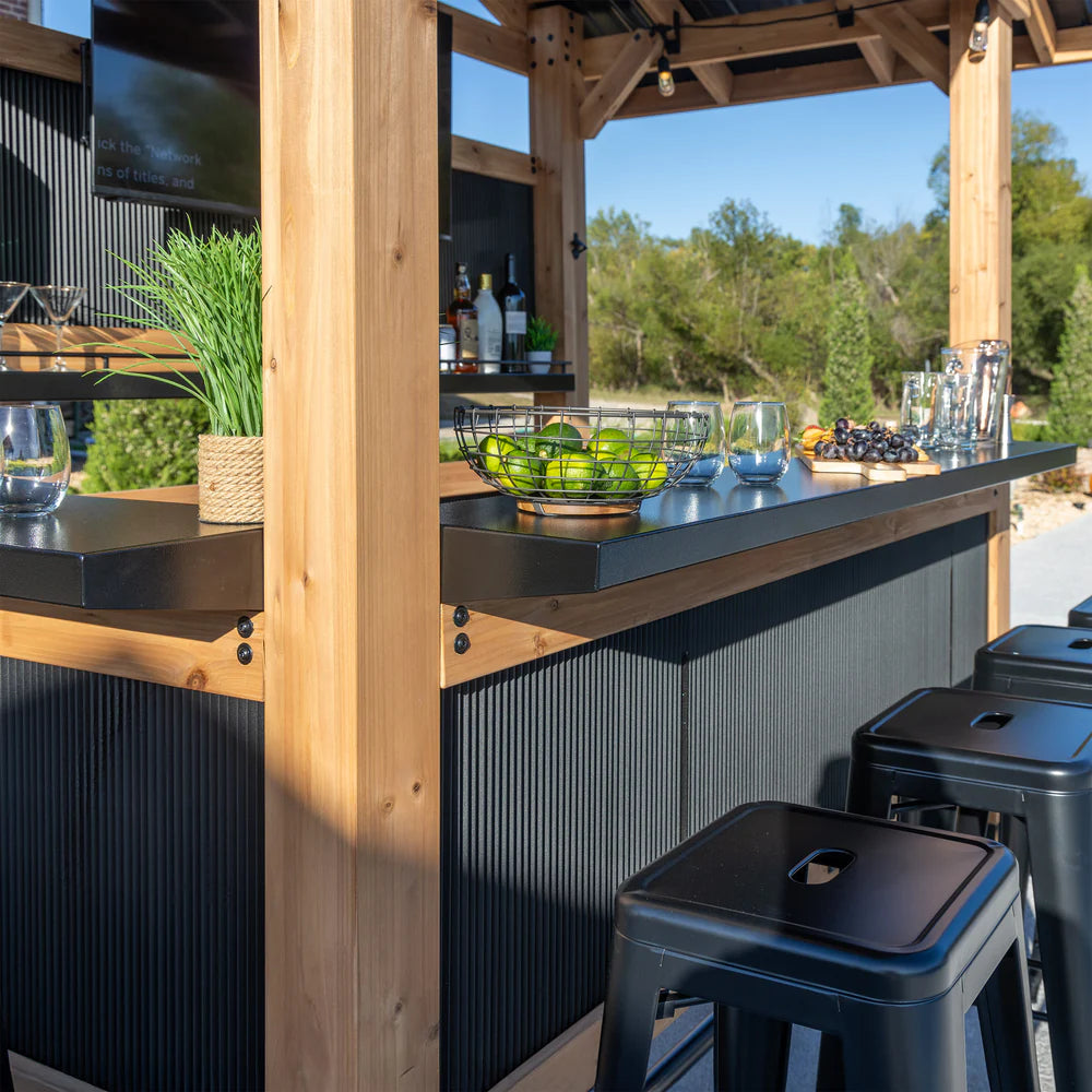 Backyard Discovery 9X6 Palisade Cedar & Steel Outdoor Bar image 4