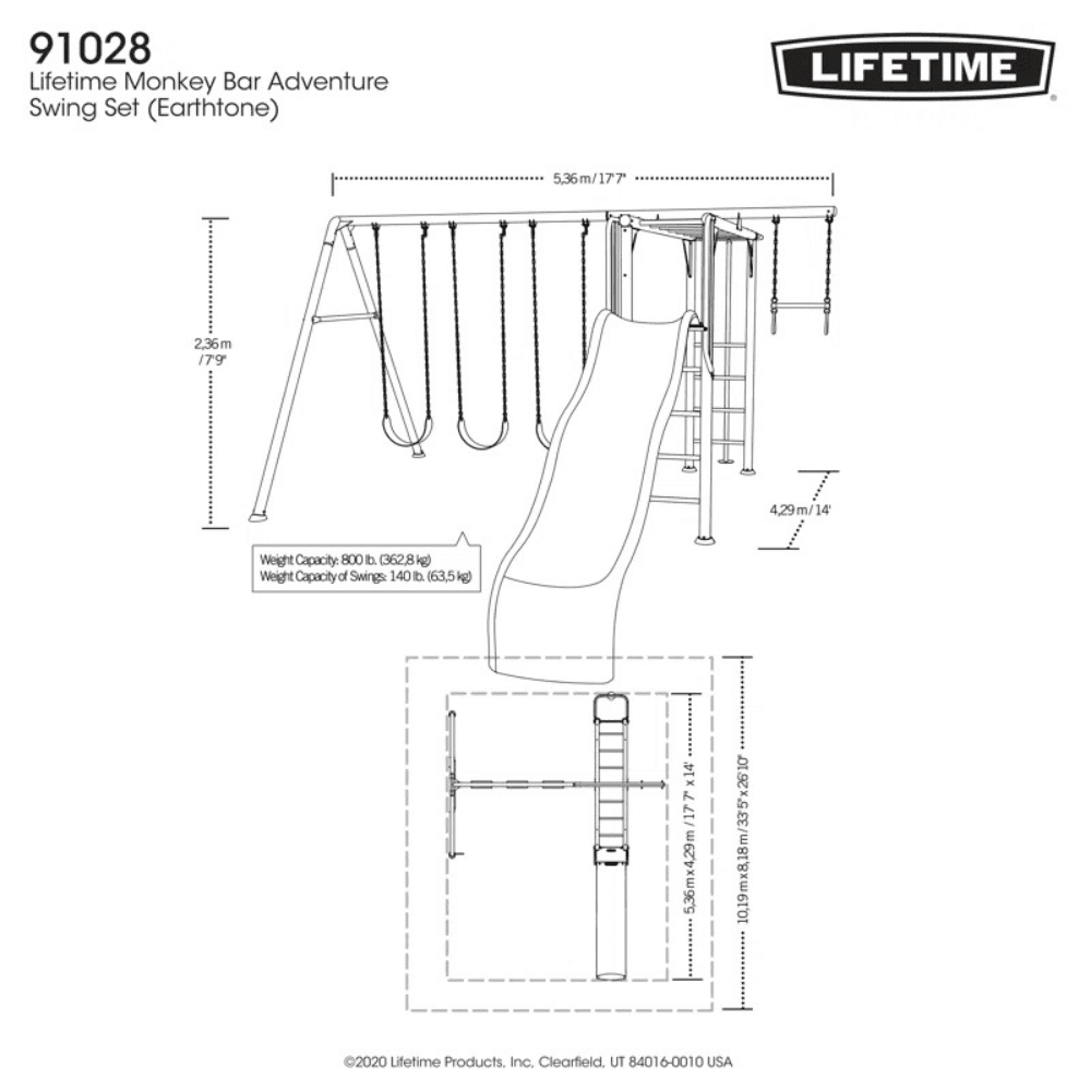 Lifetime Powder Coated Steel Swing Set with 4 Swing(s) , 1 Slide(s) image 11