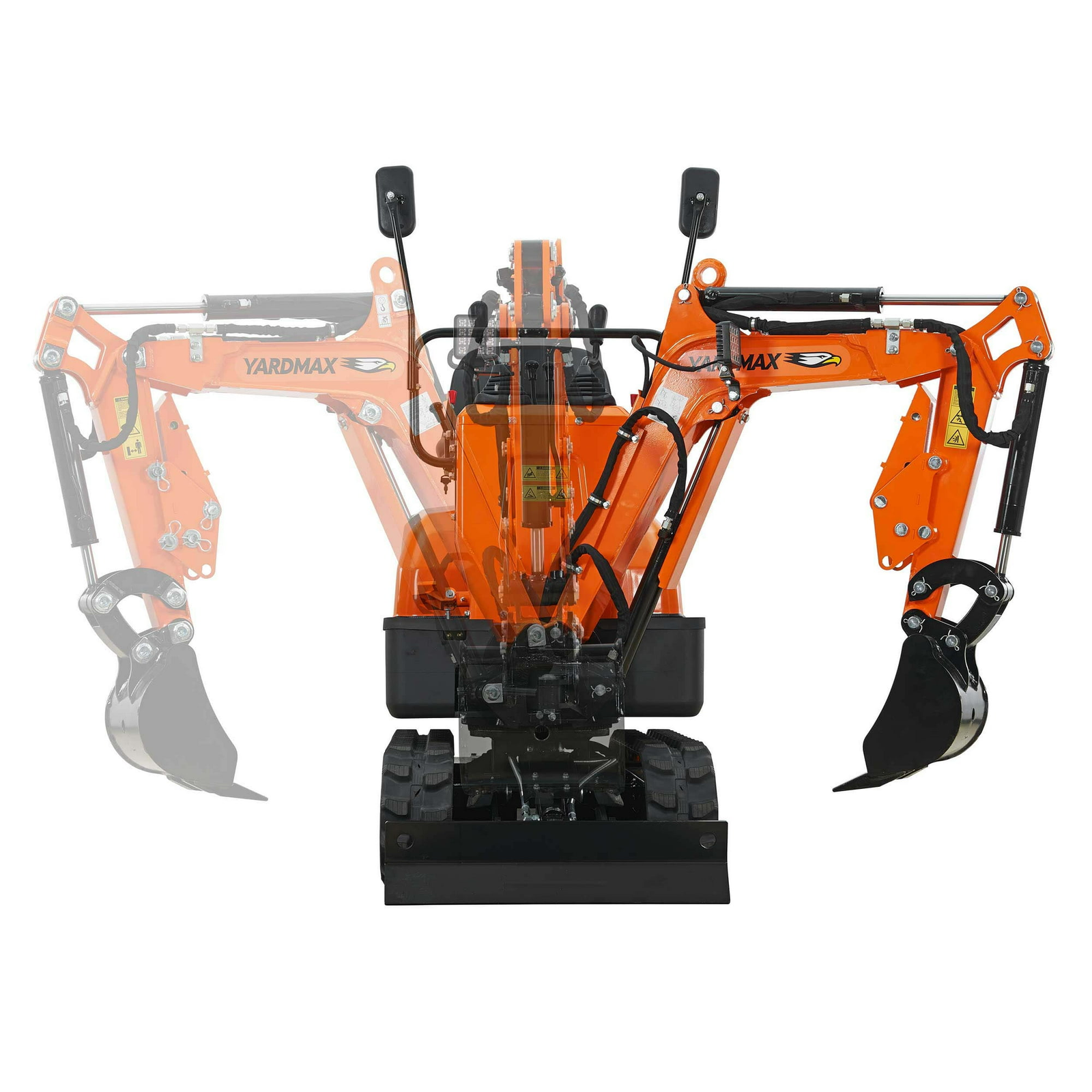 YARDMAX Mini Excavator with Claw Grading Bucket & Rake image 1
