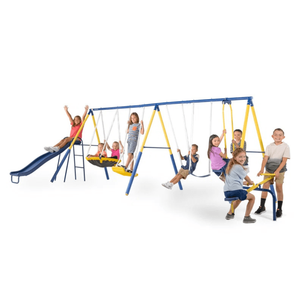 Sportspower Super 10 Metal Swing Set with Lifetime Warranty on Blow Molded Slide image 8