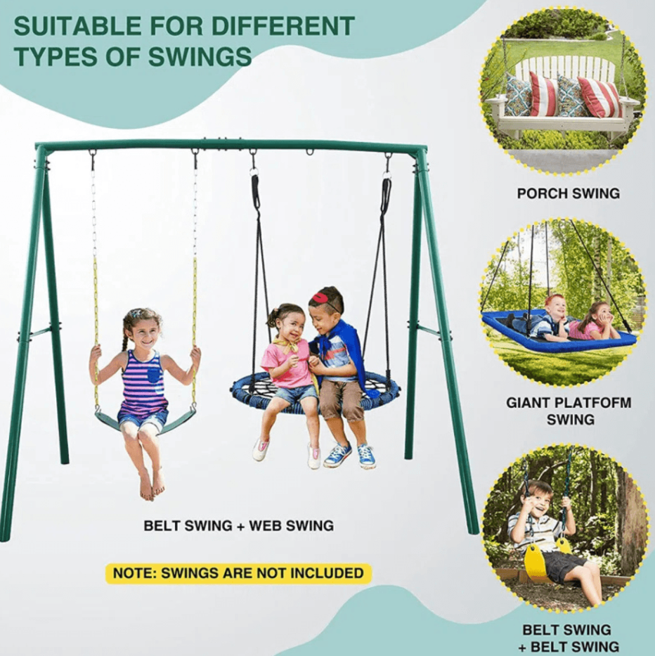 440lbs Extra Large Metal Swing Frame with 5 Hanging Hooks, Heavy Duty A-Frame Swing Stand image 5