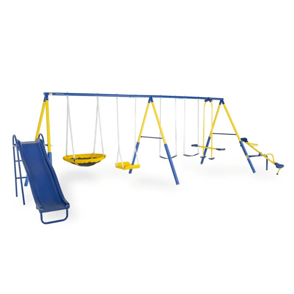 Sportspower Super 10 Metal Swing Set with Lifetime Warranty on Blow Molded Slide image 3
