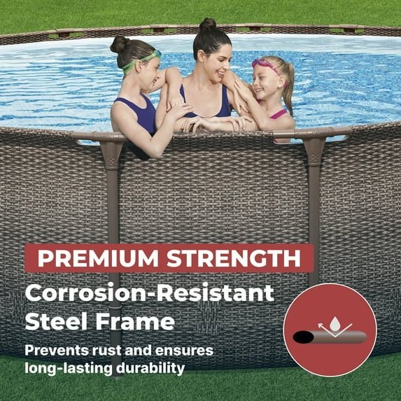Coleman Power Steel 18 ft. x 48 in. Round Metal Frame Above Ground Pool Set image 3
