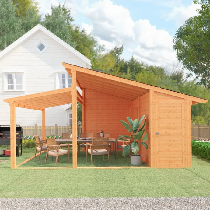 AECOJOY 20′ × 12.5′ Outdoor Wooden Gazebo with Storage Room image 3