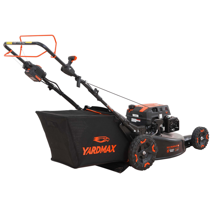 YG4761 24 in. 201cc Electric Start SELECT PACE 6 Speed CVT High Wheel RWD 3-in-1 Gas Walk Behind Self Propelled Lawn Mower image 2