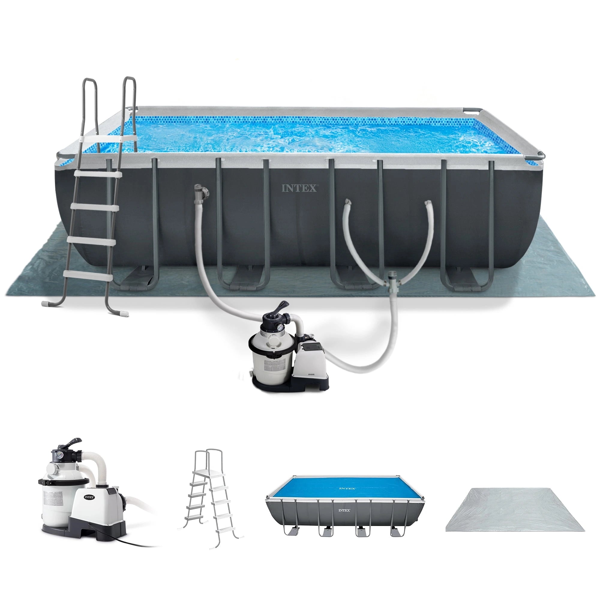 INTEX 18ft x 9ft x 52in Ultra XTR Above Ground Pool and Solar Pool Cover image 0