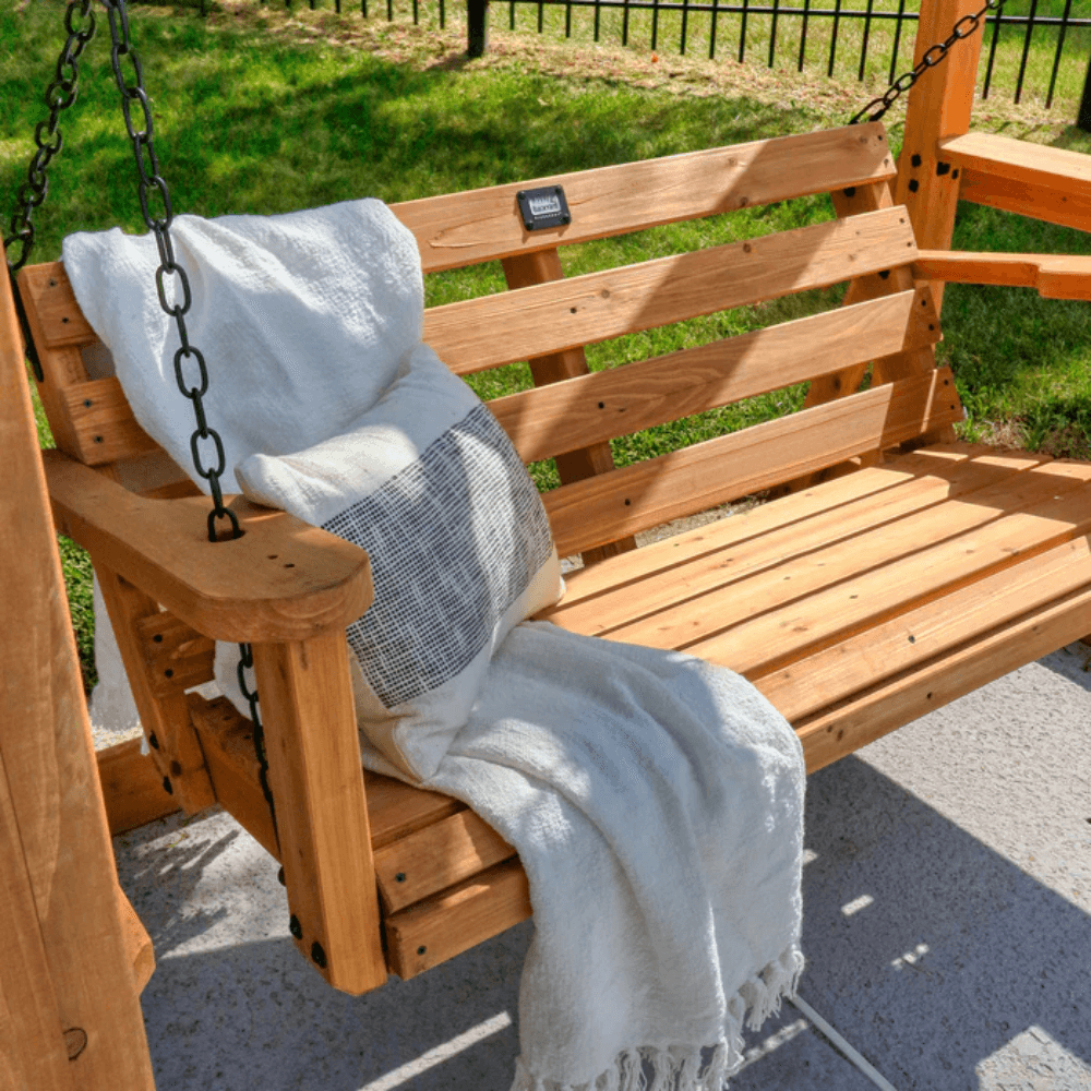 Backyard Discovery Callahan Cedar Wood Outdoor Pergola Swing Bench image 2