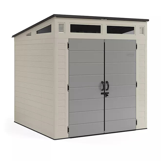 Suncast 7′ x 7′ Modernist Resin Outdoor Storage Shed image 0