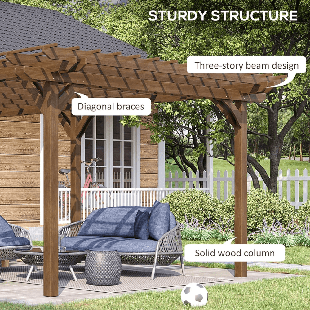 Outsunny 12′ x 20′ DIY Deck Outdoor Wood Pergola image 1