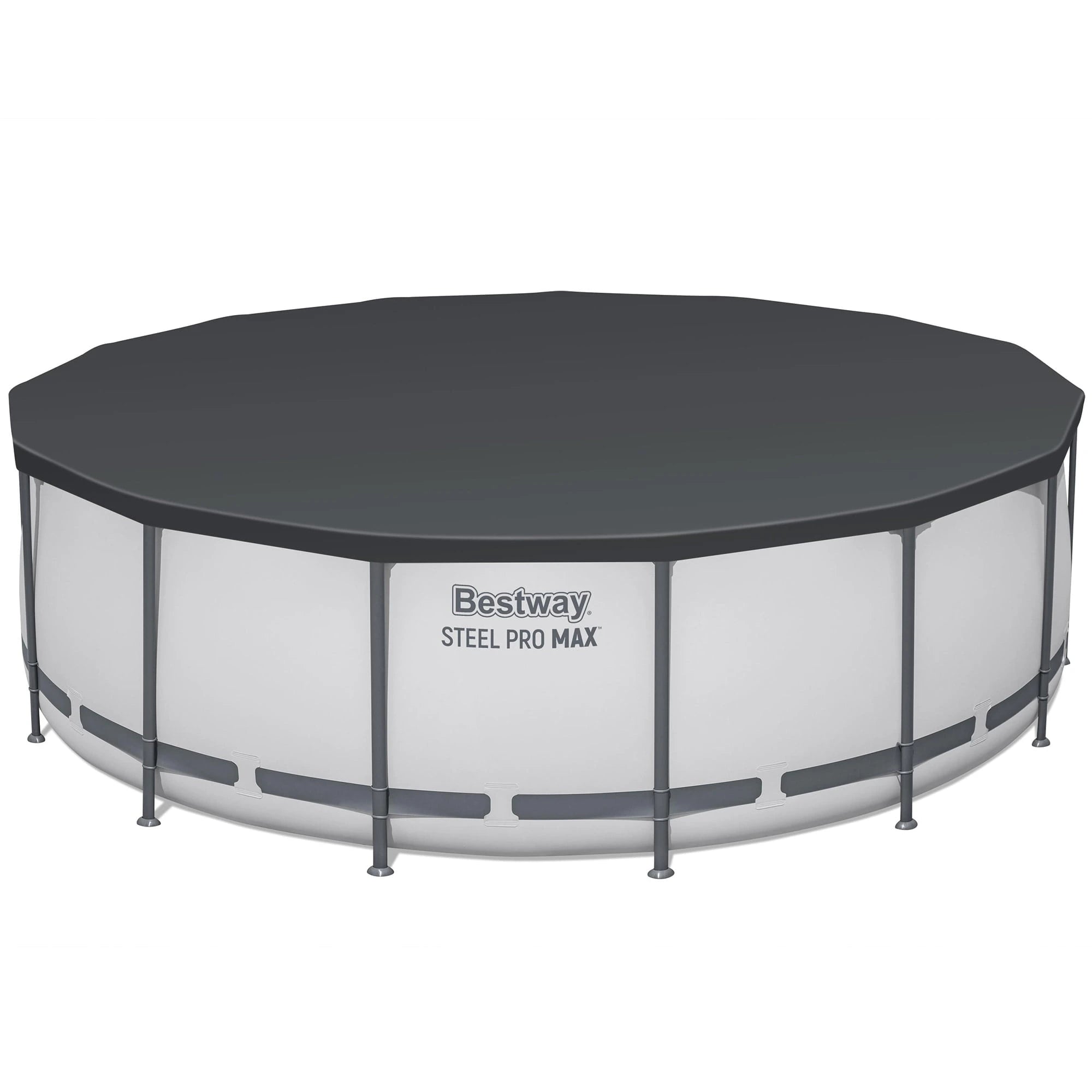 Bestway Steel Pro MAX 15′ x 48″ Prismatic Stone Pool Set| Durable Construction, Easy Assembly, and All-Inclusive Accessories – above ground pool set with filter pump, ladder, and pool cover image 2