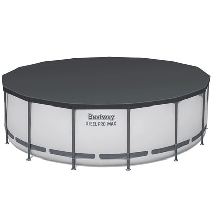 Bestway Steel Pro MAX 15′ x 48″ Prismatic Stone Pool Set| Durable Construction, Easy Assembly, and All-Inclusive Accessories – above ground pool set with filter pump, ladder, and pool cover image 2