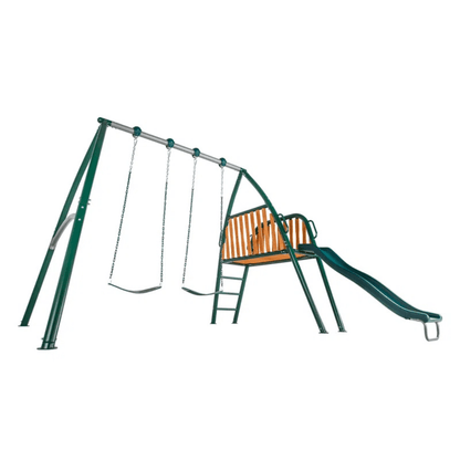 Sportspower Alta Oaks 10′ Heavy Duty Swing Set with Lifetime Warranty on 6′ Double Wall Slide image 7