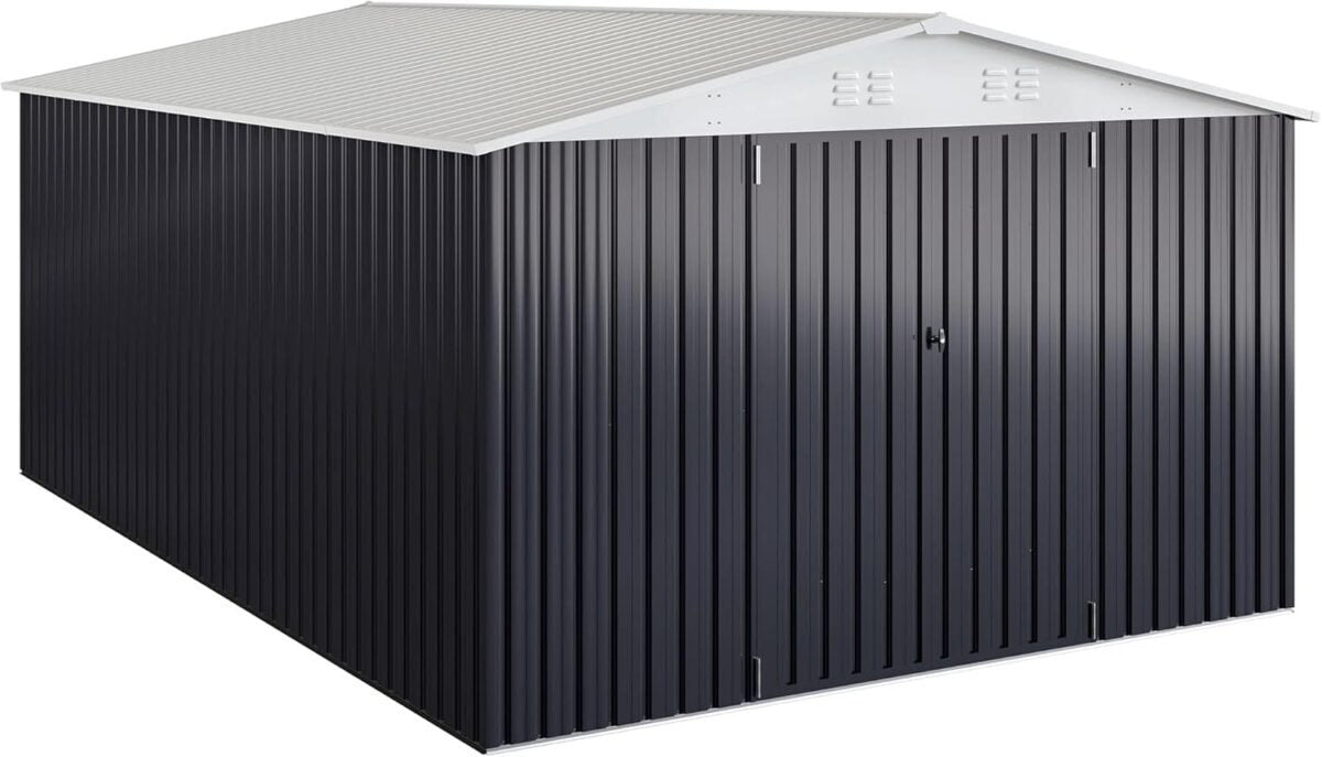 Patiowell 10 ft. W x 12 ft. D Size Upgrade Metal Storage Shed (119 sq. ft.) image 4