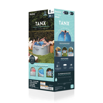 Bestway TANX 6′ x 24″ Round Above Ground Stock Tank Metal-Walled Above Ground Pool, All-in-One Set image 8