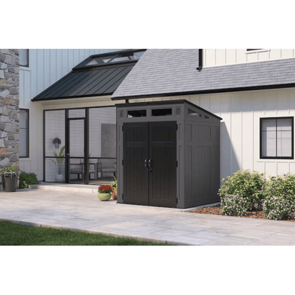 Suncast 6-Feet x 4-Feet Modernist Lean-to Resin Storage Shed (Floor Included) in Gray | BMS6583T image 8