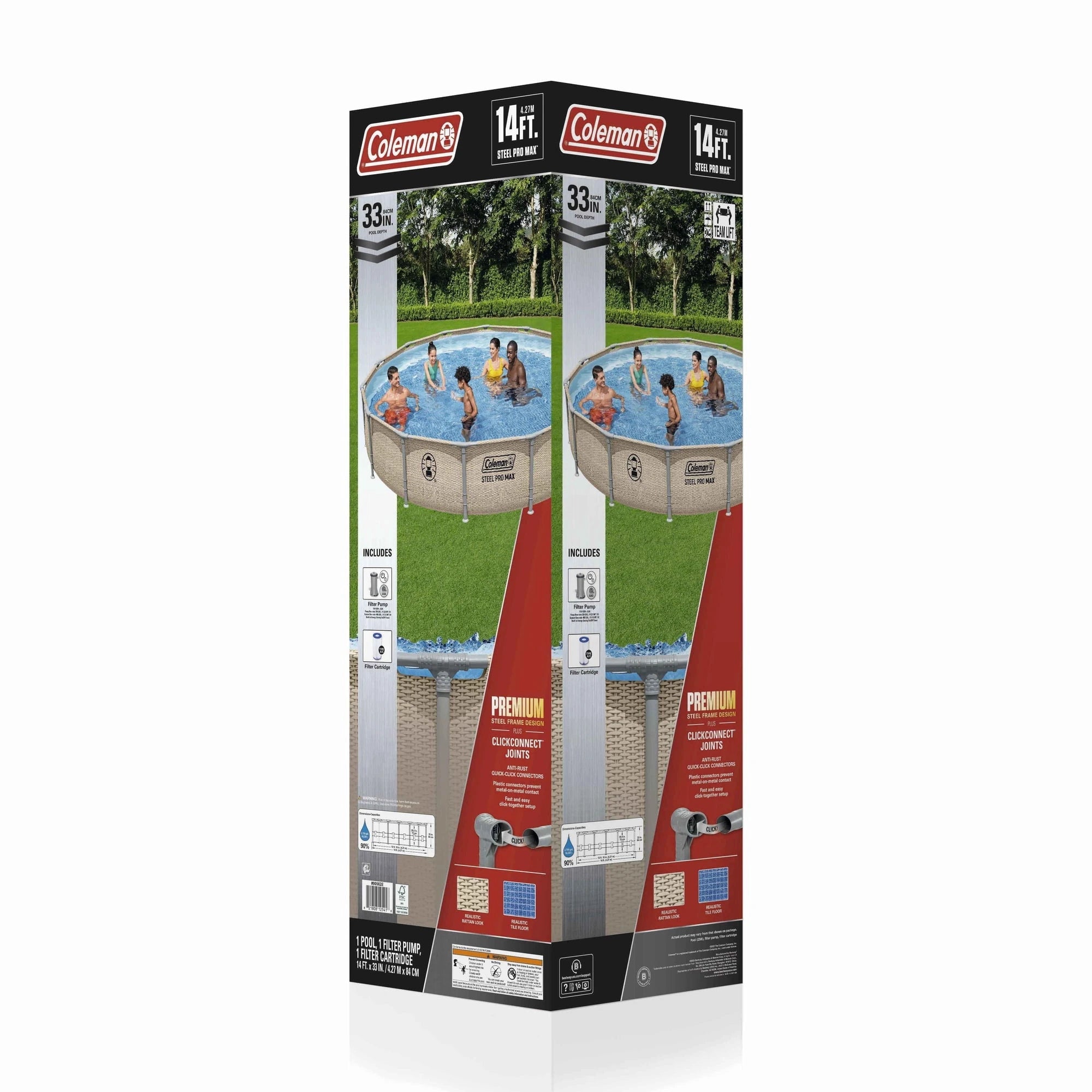 Coleman Steel Pro Max 14′ x 33″ Round Metal Frame Above Ground Pool Set image 9