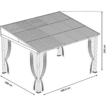 Sojag 500-9165470 10 x 12 ft. Portland No. 53 Wall Gazebo Steel Roof image 4